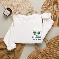 Wild Summit Outfitters Crewneck Sweatshirt — Mountain Landscape Logo Pullover