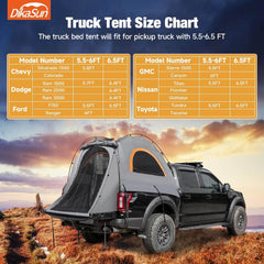 5.5-6.7ft Easy Setup Pickup Truck Bed Tent Gray