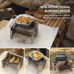 Camping Wood Burning Stove with Grill Plate