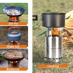 Portable Stainless Steel Wood Camping Stove