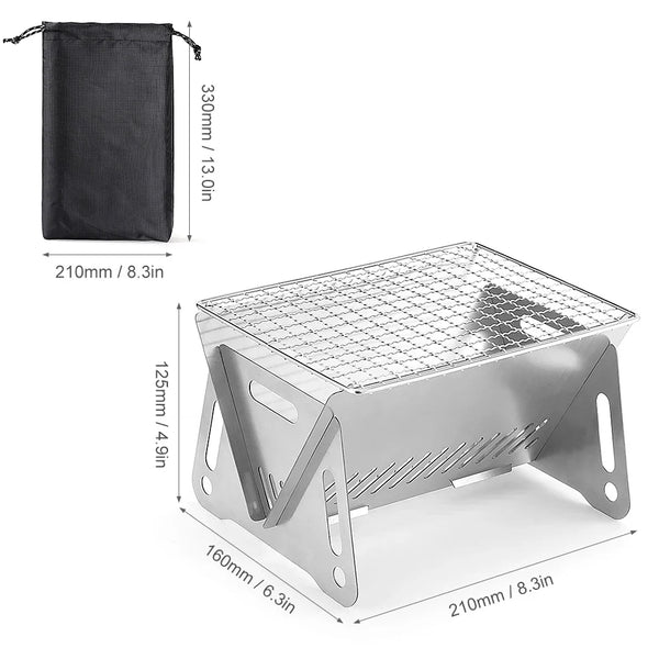 Camping Wood Burning Stove with Grill Plate