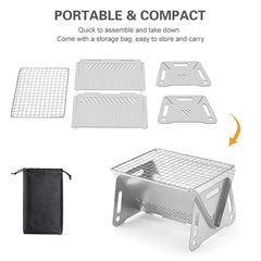 Camping Wood Burning Stove with Grill Plate