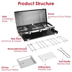 3-Burner Propane Camping Stove
