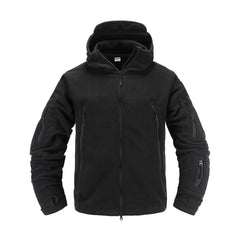 Outdoor Tactical Fleece Jacket Lightweight Uniform Soft Casual Hooded Jacket Thermal Fleece Coat Jacket With Hood Outdoor Sport Hiking Camping Clothing Training Jackets Men Thermal Warm Autumn Clothing